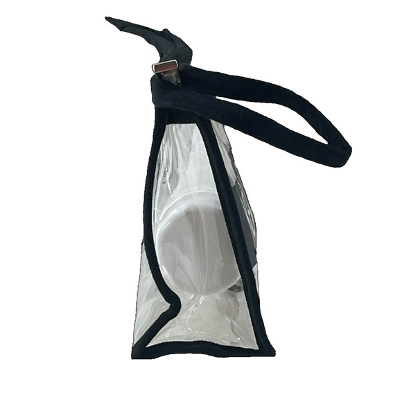 Kendall + Kylie Makeup Bag Small Clear Plastic Black Trim Cosmetic Bag New - Picture 3 of 5